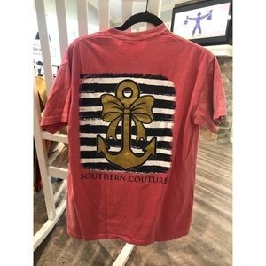 Coral Southern Couture Comfort Colors t-shirt